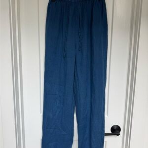 Puro Lino Women’s Drawstring 100% Linen Straight Leg Pants Size Medium